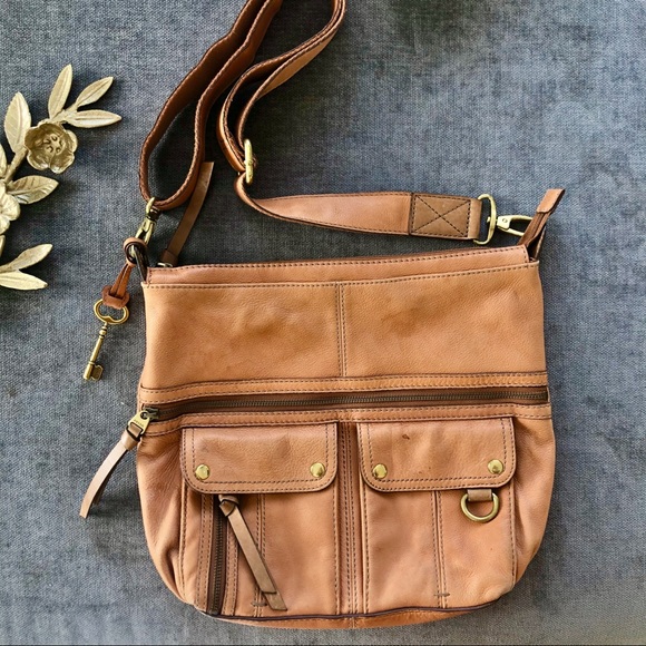 Fossil Morgan leather saddle compartment bag - Picture 1 of 8